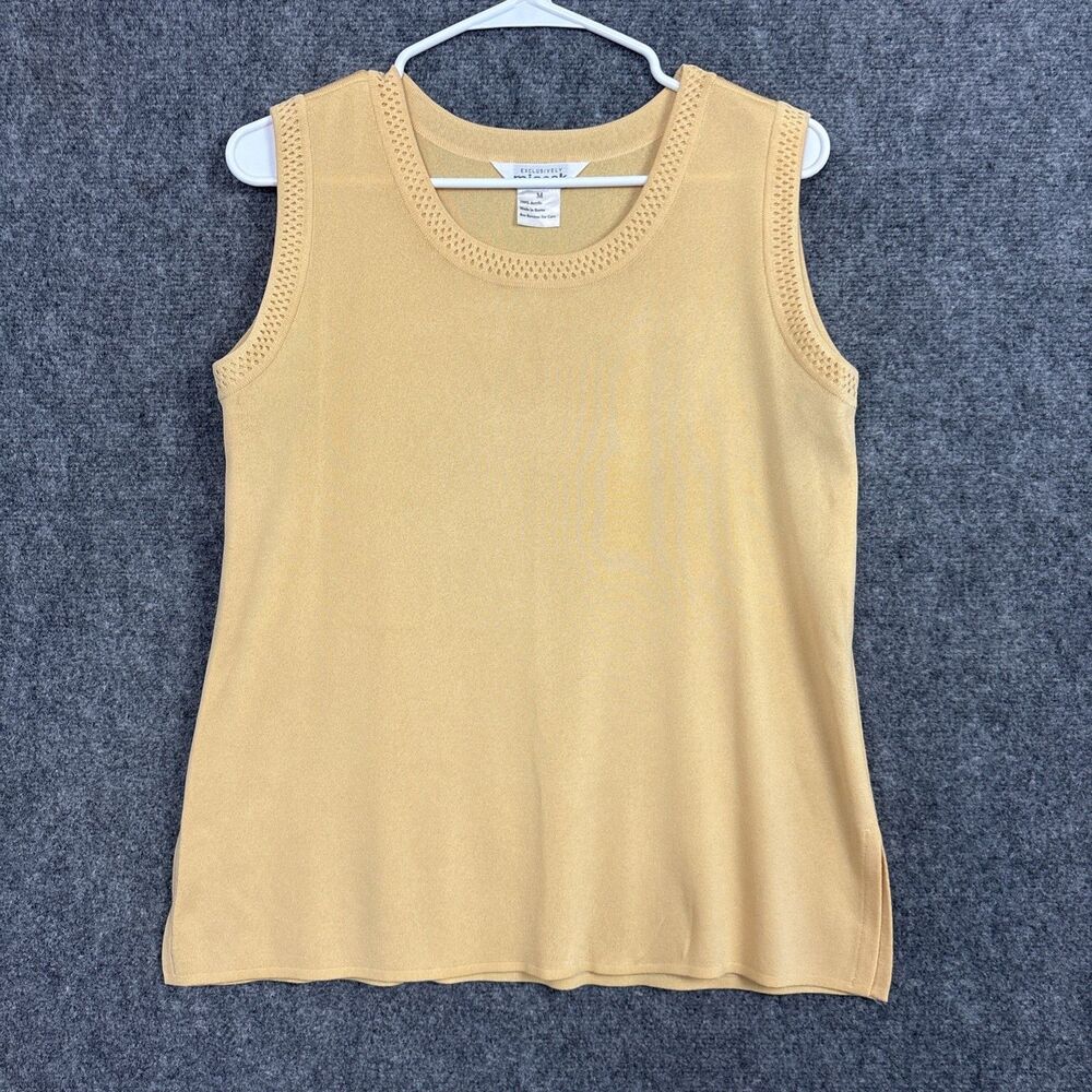Misook Top Blouse Womens Size M Yellow Corpcore Business Party Classic Money
